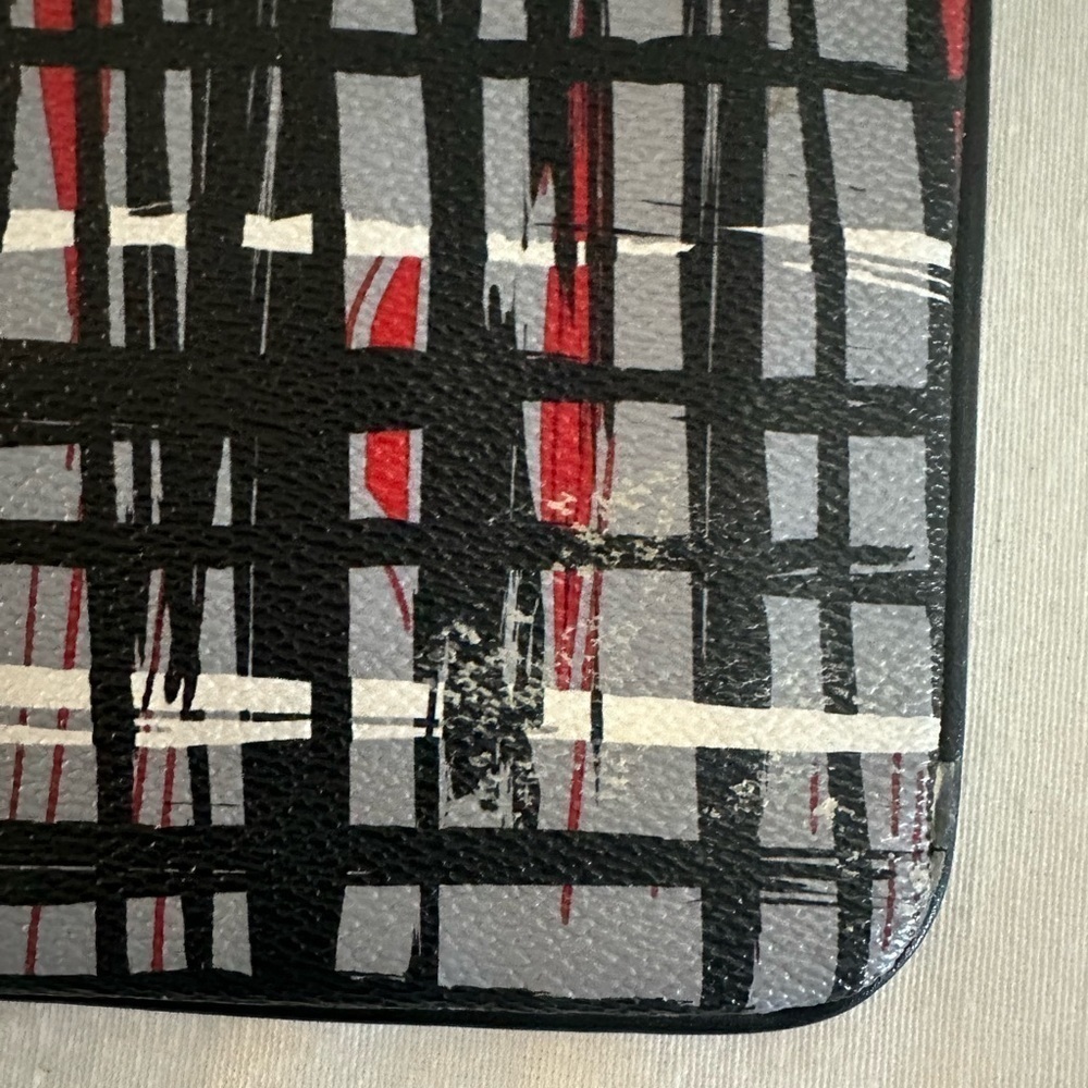 Vera Bradley Tassel Wristlet in Black/White/Red Art Plaid Vegan Leather - Picture 6 of 6